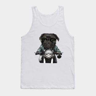 biker pug dog Tank Top